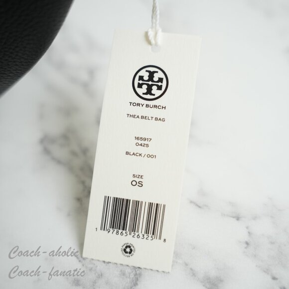 NWT Tory Burch Thea Black Pebbled Leather Belt Bag Fanny Pack 165917 - Picture 6 of 8